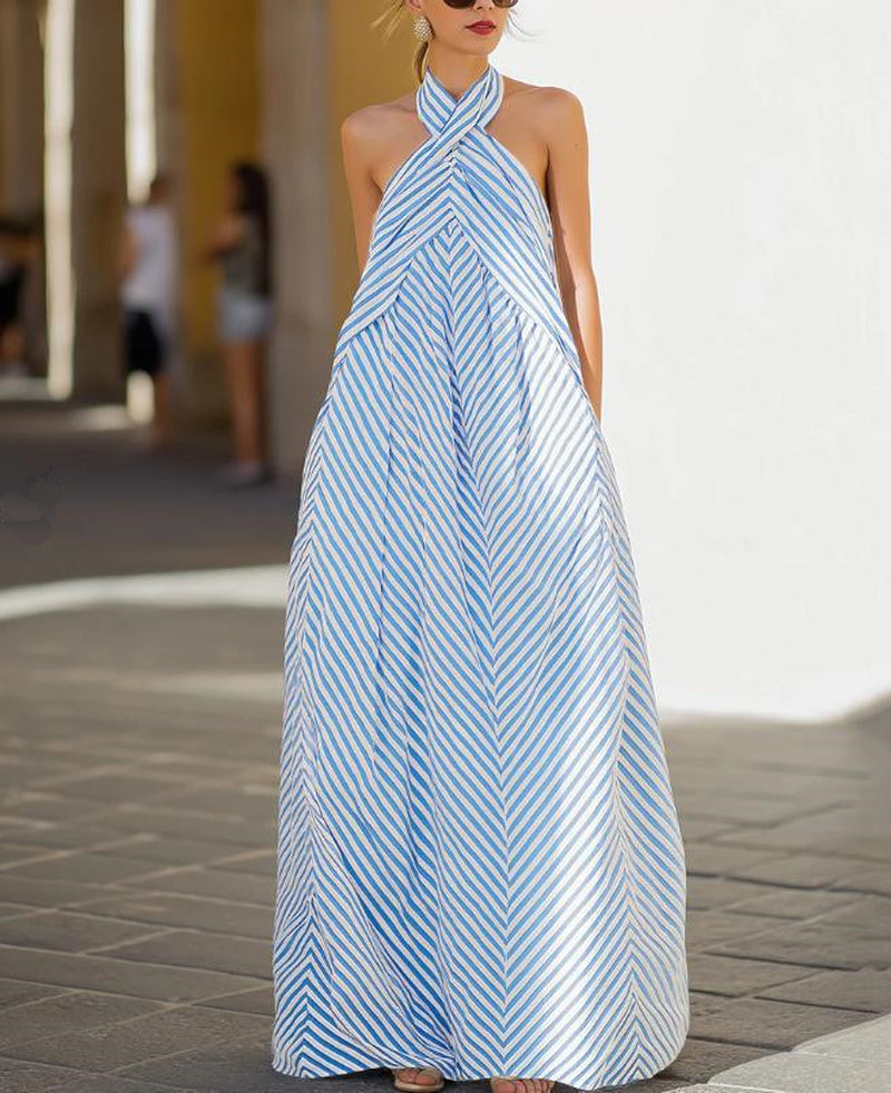Neck-Hanging Sleeveless Backless Slimming Dress