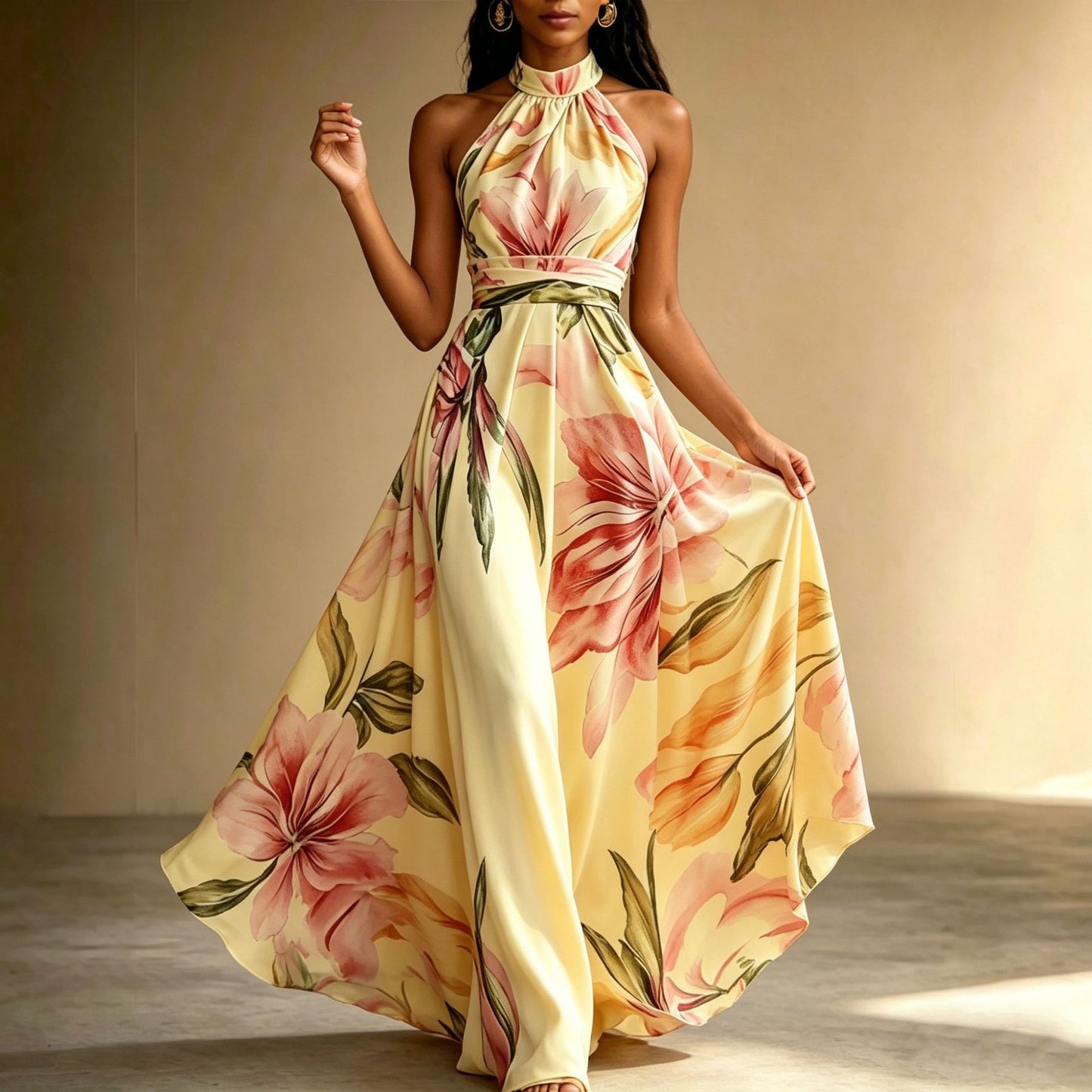 Faux-Wind Elegant Slimming Maxi Dress for Women