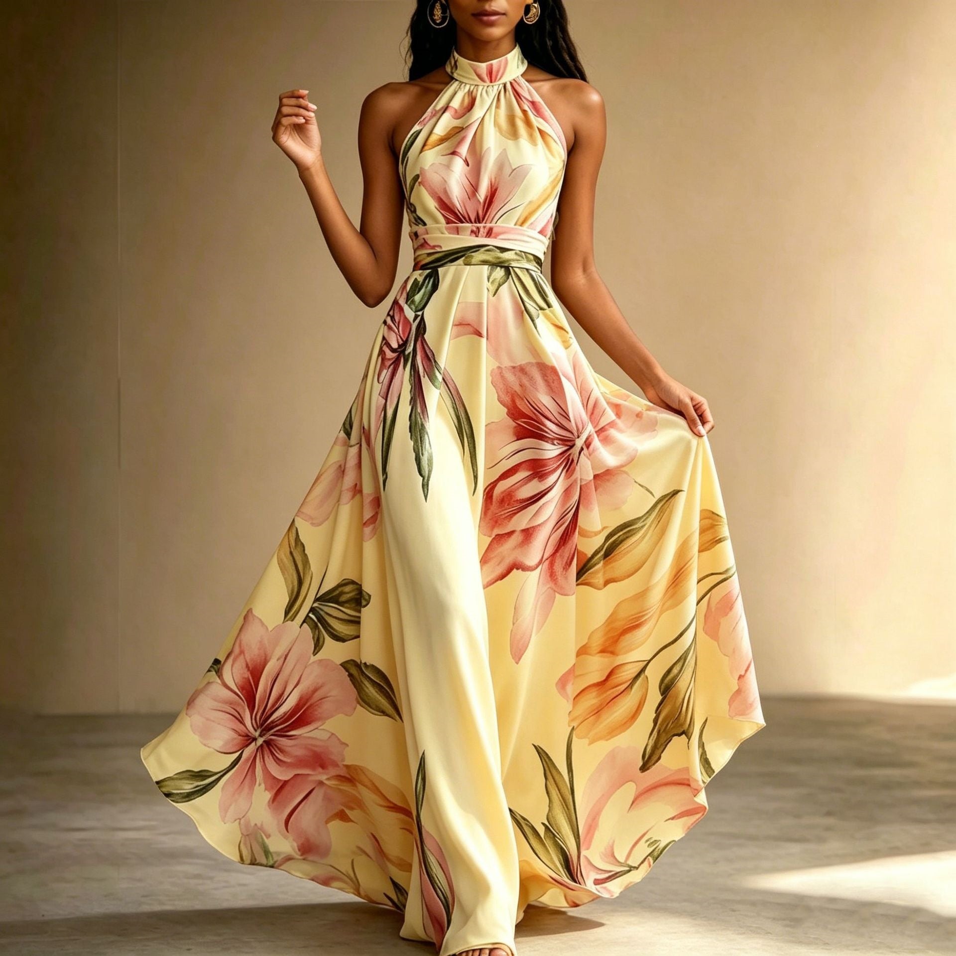 Faux-Wind Elegant Slimming Maxi Dress for Women