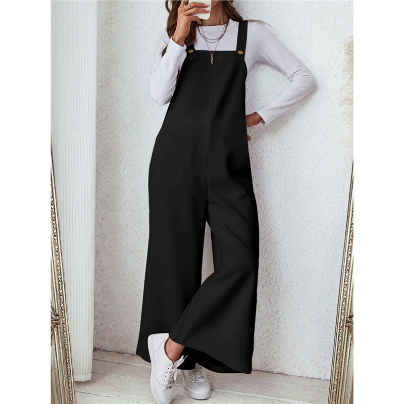 Pocketed Loose Jumpsuit Trousers Womens