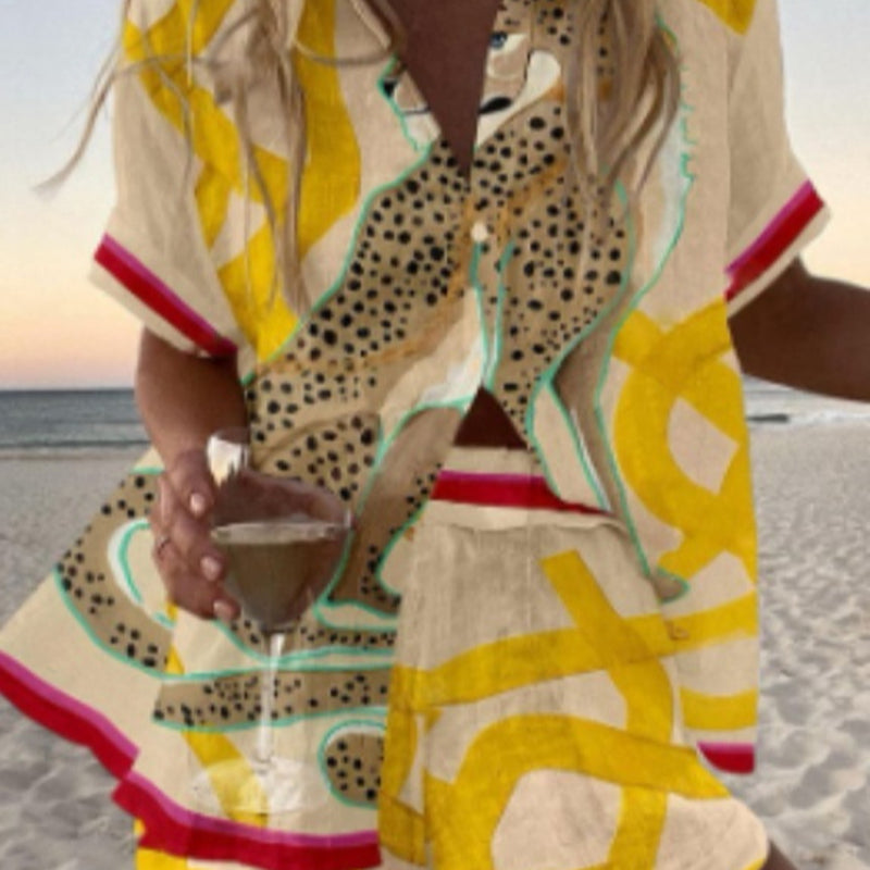 Bold Vibrant 3D Digital Print New Casual Set