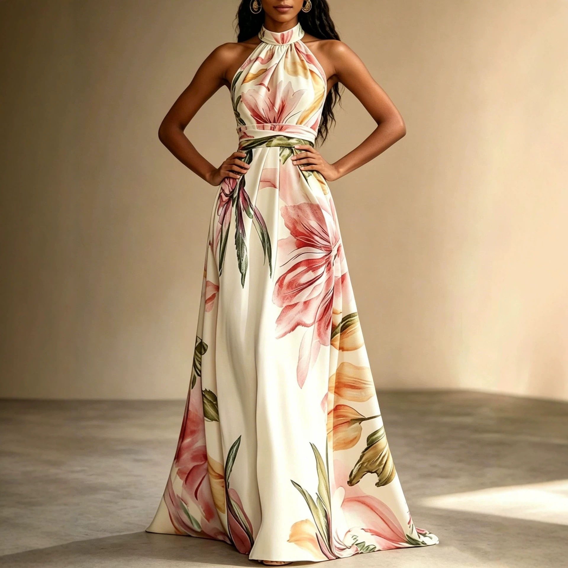 Faux-Wind Elegant Slimming Maxi Dress for Women
