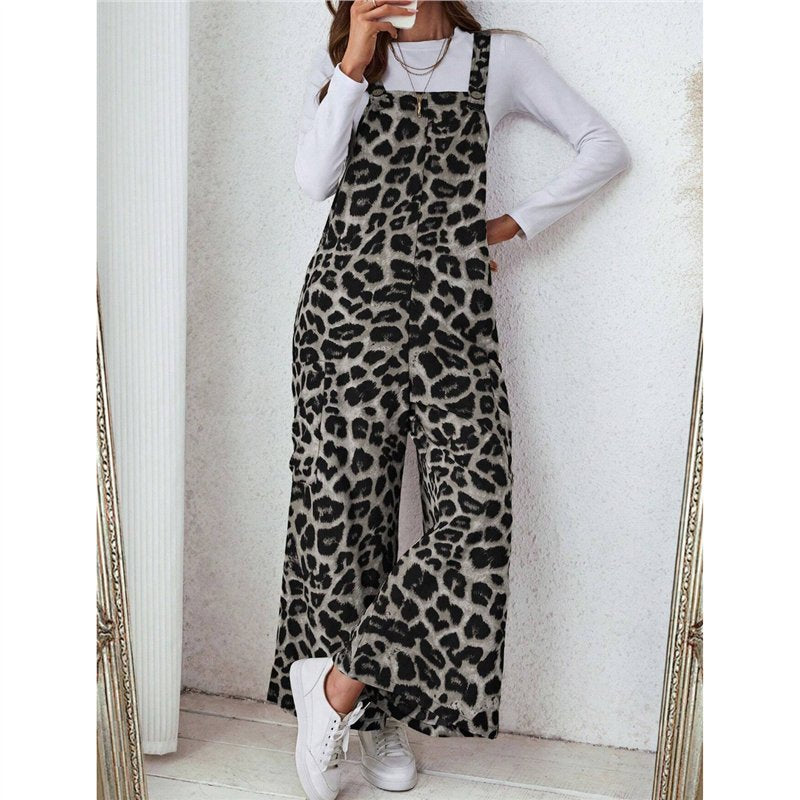 Pocketed Loose Jumpsuit Trousers Womens