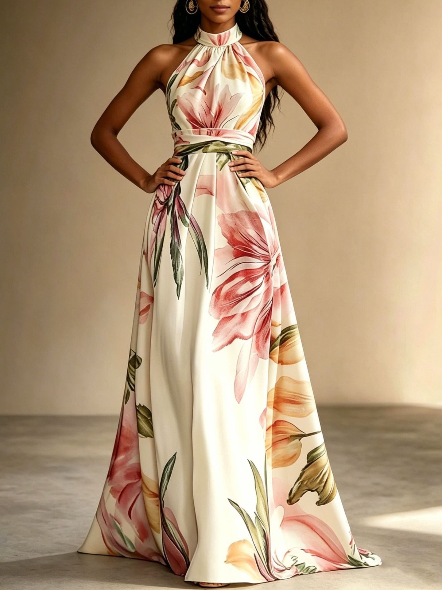 Faux-Wind Elegant Slimming Maxi Dress for Women