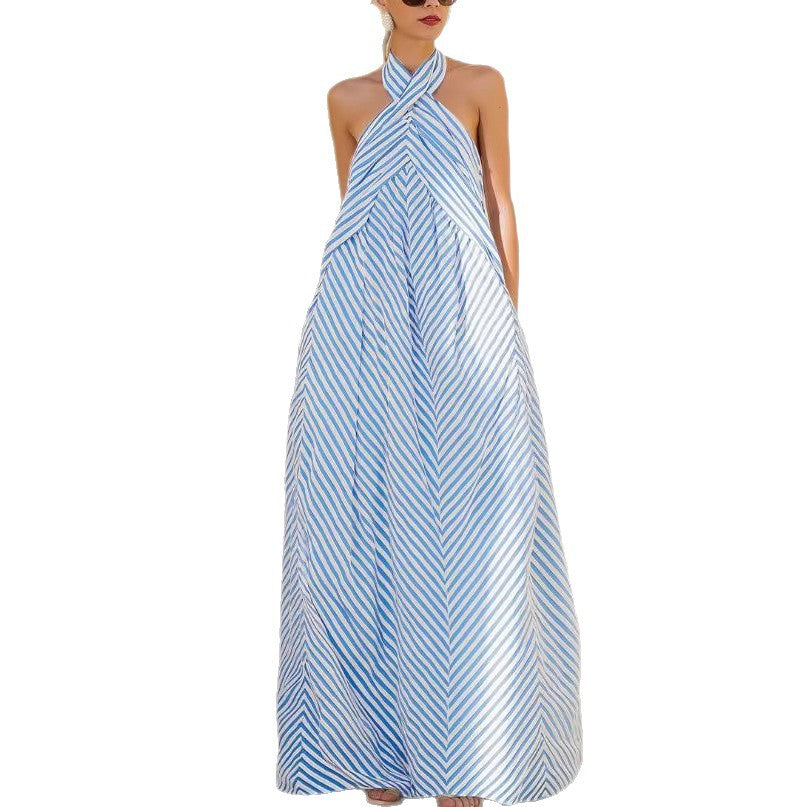 Neck-Hanging Sleeveless Backless Slimming Dress