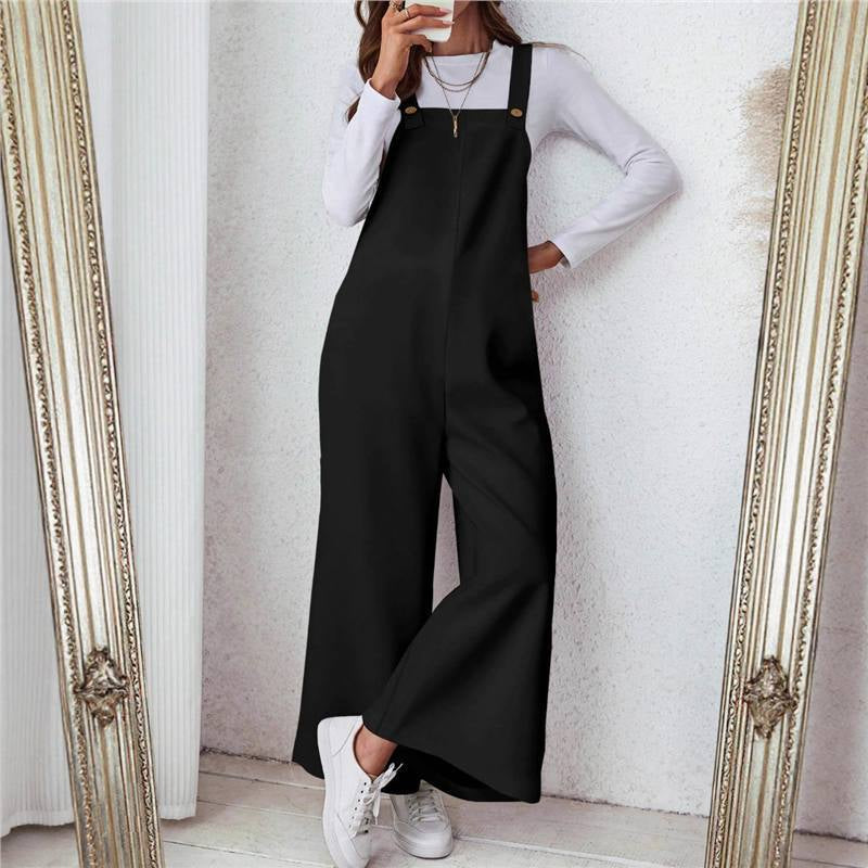 Pocketed Loose Jumpsuit Trousers Womens